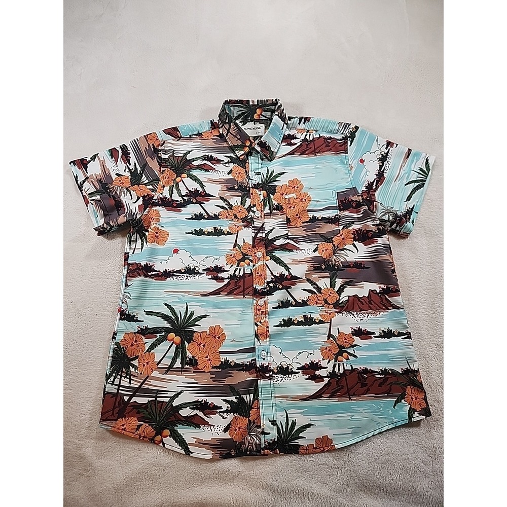 Tunevuse Youth 13-14Y Hawaiian/Beach/Tropical Button Up Shirt‎